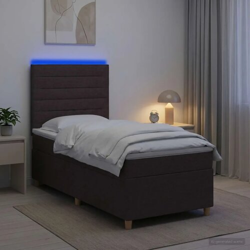  Boxspring krevet s madracem Tamno smeđa 100 x 200 cm Tkanina - Tamno smeđa 100 x 200 cm Dizajn linija Cene