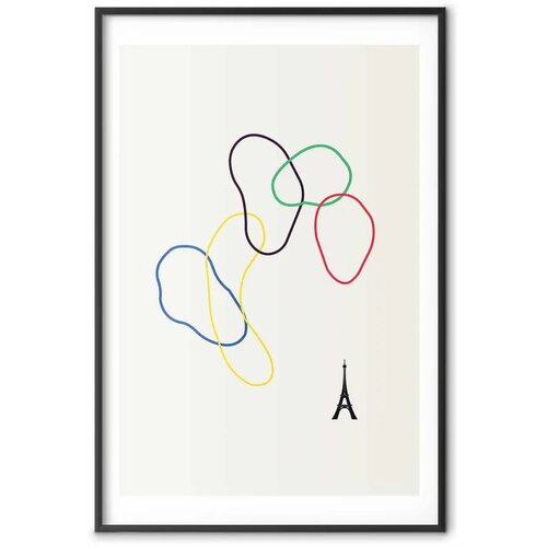  Plakat Colorful Circles - digital graphic - minimalism 40x60 Crni okvir s margom Cijene