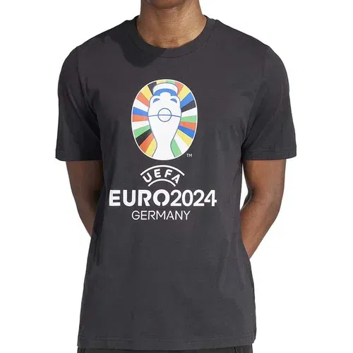 Adidas Kratka majica Euro 2024 moška, črna barva, IT9291