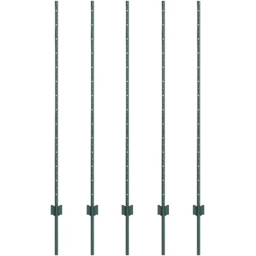  Ugrađeni stup za ogradu 5 pcs Zelena 180 cm Slike