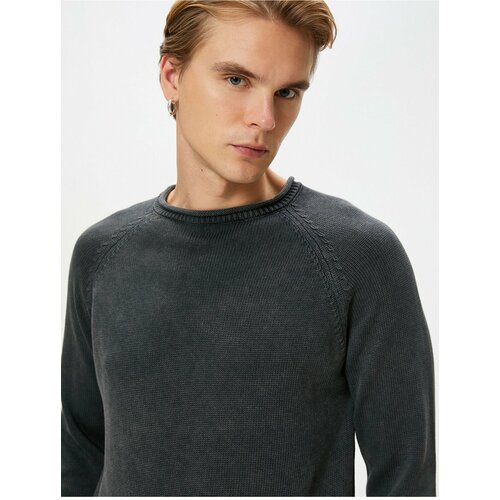 Koton Knitwear Sweater Washable Crew Neck Stitching Detailed Cotton Cene
