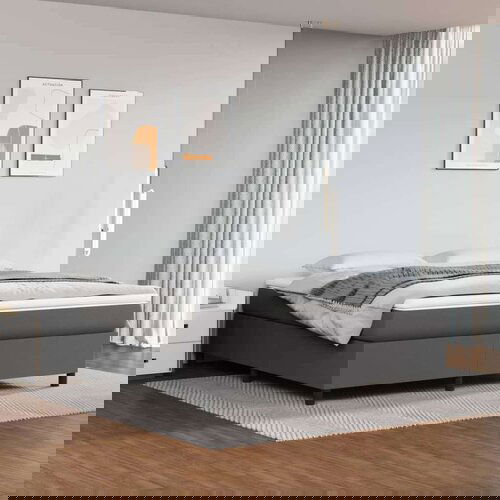  Za krevet s oprugama sivi 160x200 cm od umjetne kože Cene