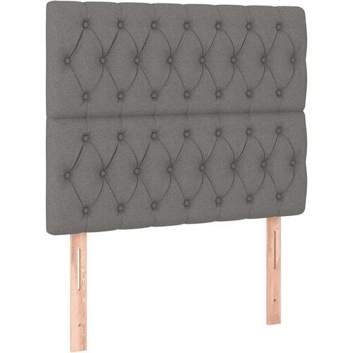  Uzglavlje tamnosivo 100x7x118/128 cm od tkanine Slike