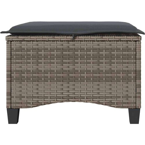 VidaXL Vrtni stolčki z blazinami 2 kosa Grey 55x55x36 cm Poly Rattan Slike