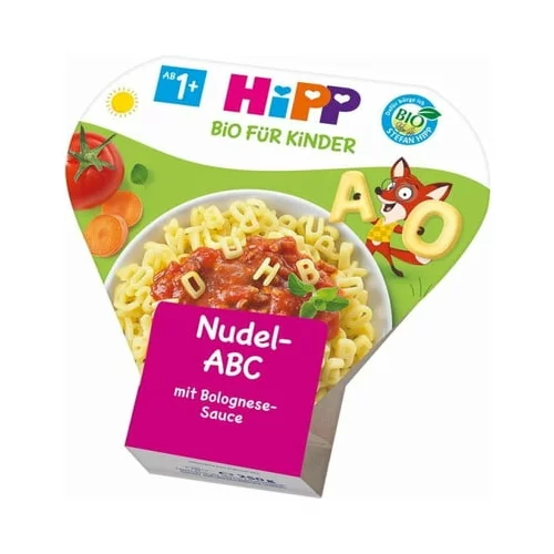 Hipp Bio otroška hrana - testenine ABC v omaki Bolognese