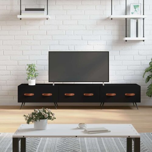 TV ormarić crni 150 x 36 x 30 cm od konstruiranog drva Slike