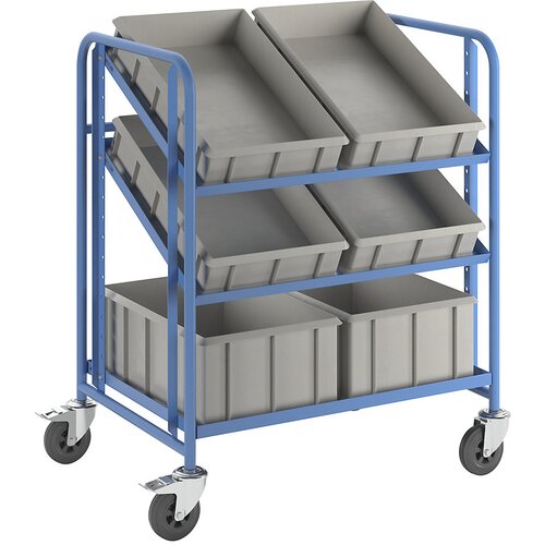 Eurokraft pro nivojski voziček z evro posodami, 6 posod, dx&amp;scaron;xv 885 x 620 x 1100 mm Slike