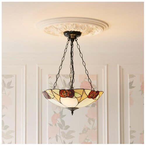 Endon 111879 - Luster na lancu Tiffany INGRAM 3xE27/10W/230V prečnik 45 cm Cene