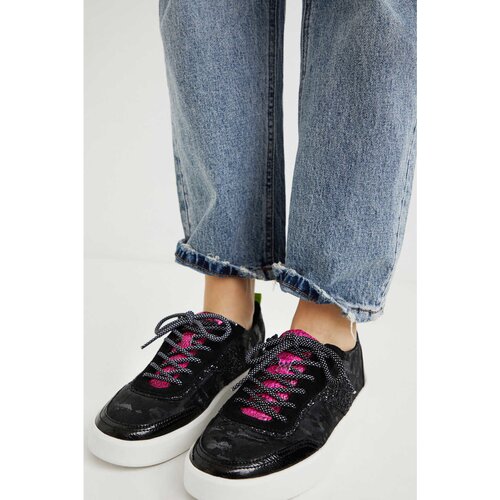 Desigual Fancy Black Womens Patterned Sneakers - Ladies Slike