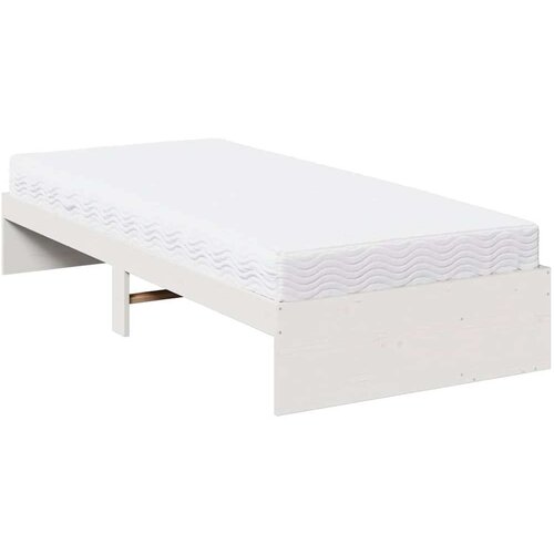  Dnevni krevet s madracem bijeli 100x200 cm puno drvo bor Slike