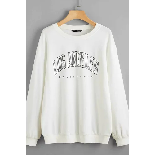 Madmext Sweatshirt - White - Oversize