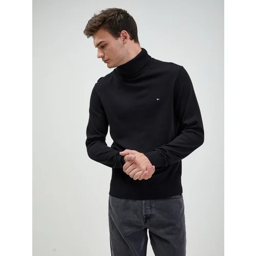 Tommy Hilfiger PIMA ORG CTN CASHMERE ROLL NECK Crna