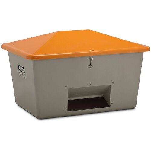 Cemo Posoda za posipni material iz umetne mase s steklenimi vlakni, prostornina 1100 l, z odprtino za odvzemanje, siva posoda Cene
