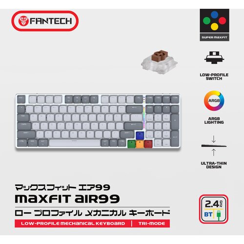 Fantech Tastatura Mehanicka Gaming MK916 RGB Maxfit AIR99 Wireless grey (brown switch) Cene