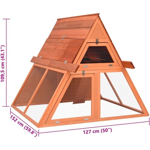 VidaXL Zajčnik 152x127x109,5 cm trden les jelke Slike
