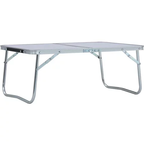  Zložljiva miza za kampiranje bela iz aluminija 60x40 cm