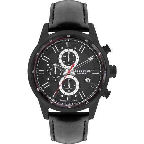 Lee Cooper Muški ručni sat, Kvarcni mehanizam, 45mm, Crno kućište, Crni, LC07855.651 Cene