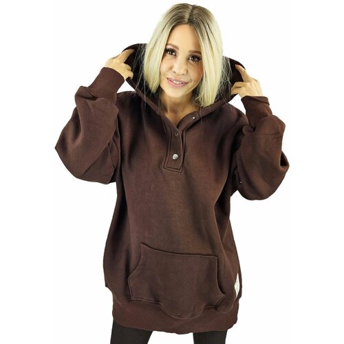 Pri Warm, smooth oversize hooded sweatshirt JANET Cene
