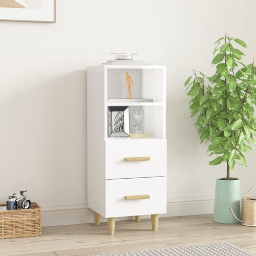  Komoda sjajna bijela 34,5x34x90 cm od konstruiranog drva Cijene