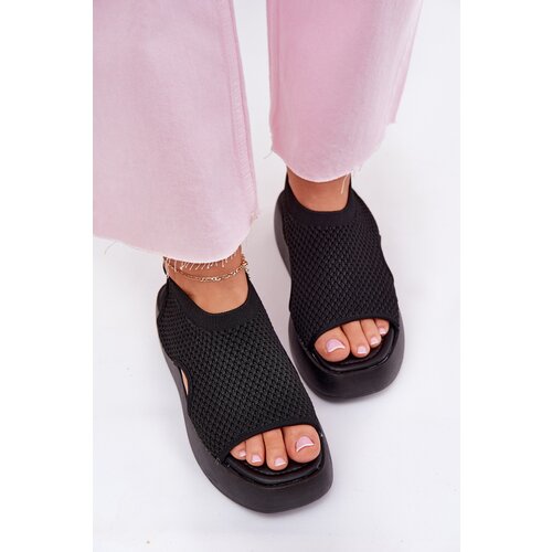 Boto Women Sandals On Platform Black Kavira Cene