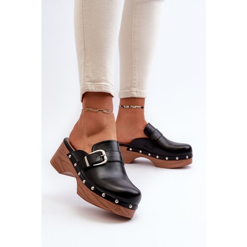 Boto FI1 Women's Slide Sandals with Buckle Black Seprilla Cene