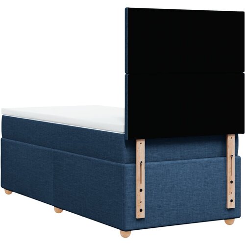  Krevet s oprugama i madracem plavi 100 x 200 cm od tkanine Slike