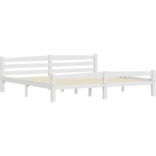  Okvir za krevet od masivne borovine bijeli 200 x 200 cm Slike