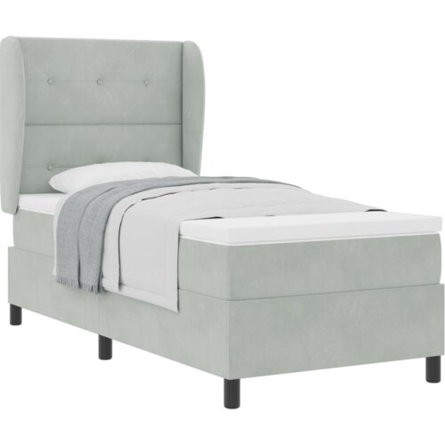 Box Spring Krevet s Madracem Svjetlosiva 90x190 cm Bar&amp;scaron;un Slike