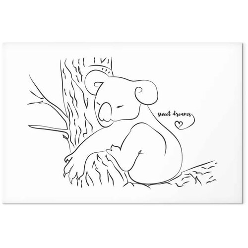  Slika - Quiet Charm of Nature (1-part) - Sleeping Koala in Black and White 90x60 Premium Print Slike