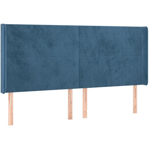 Maison Chic Vzglavna omarica - Nočna omarica - Posteljna omarica z ušesi temno modro 203x16x118/128 cm žamet, (21709747) Cene