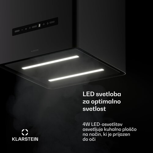 Klarstein Nexture viseća oto&amp;ocirc;na kuhinjska napa | A++ | 40 cm | 661 m&amp;sup3;/h | Crna Slike