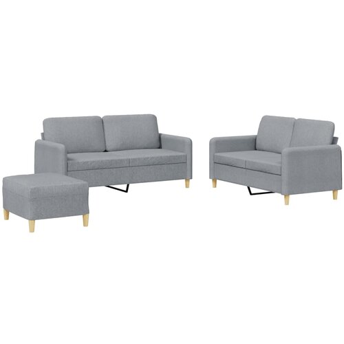 vidaXL 3-dijelni set sofa s jastucima svjetlosivi od tkanine Cijene