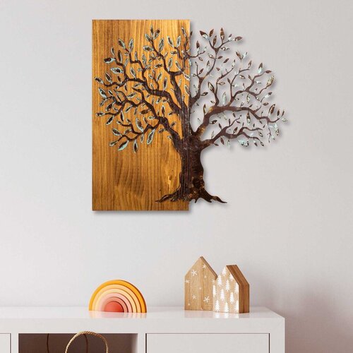 Wallity zidna dekoracija Mysterious Tree-371-A, 60cmx58cmx3cm, Hrast Cene