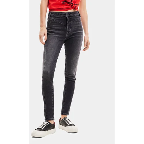 Desigual Jeans hlače 23WWDD44 Črna Slim Fit