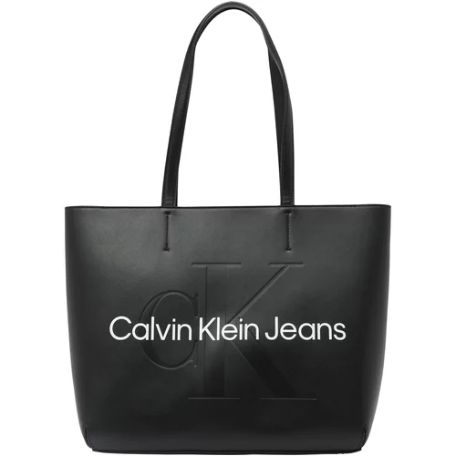 Calvin Klein Jeans Shopper torba crna / bijela