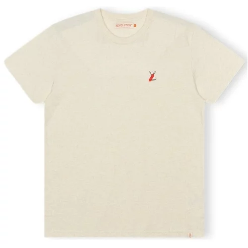 Revolution Majice & Polo majice T-Shirt Regular 1343 SUR - Off-White/Melange Bela