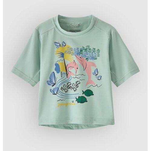 Patagonia Cap Sw Kids T-shirt pink dolphins / thin ice Cene