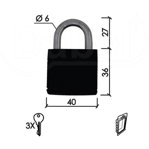 Dabel katanac KA2040 CM 40X36/27/FI6 mm 3K DBP1 (0106461) Slike