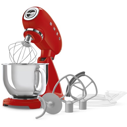 Smeg SMF05RDEU Kuhinjski me&scaron;alnik rdece barve v slogu 50-ih let, 1000 W, 4,8 in litrski me&scaron;alni lonec dodatki. Cene