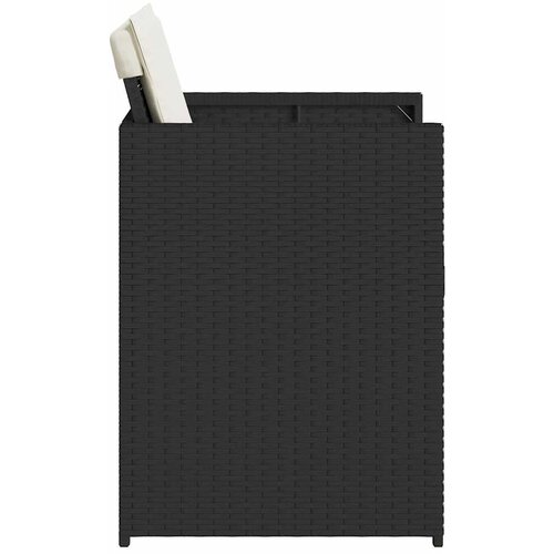  Vrtne stolice s jastucima 4 kom crne od poliratana Crna Slike