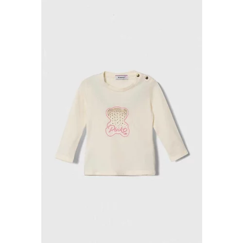 Pinko Up Majica z dolgimi rokavi za dojenčka bež barva