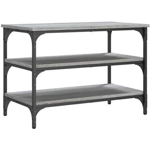  Klupa za cipele siva boja hrasta 70x38,5x49cm konstruirano drvo Slike
