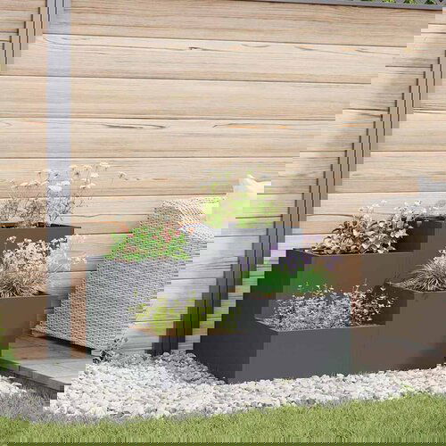 vidaXL Vrtni lonček Antracit 100 x 100 x 60 cm Jeklo Cene