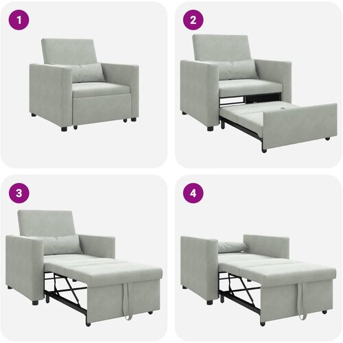 SOFA na razvlačenje Singl s kotačima Svjetlosiva Bar&amp;scaron;un Slike