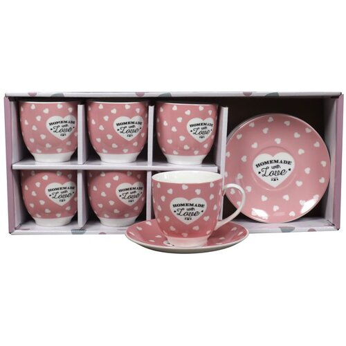 Sigma PORCELAN SET ZA KAFU 160ml 6/1 (HOME MADE/PINK) JH-CS-160ZHC-9306 Slike