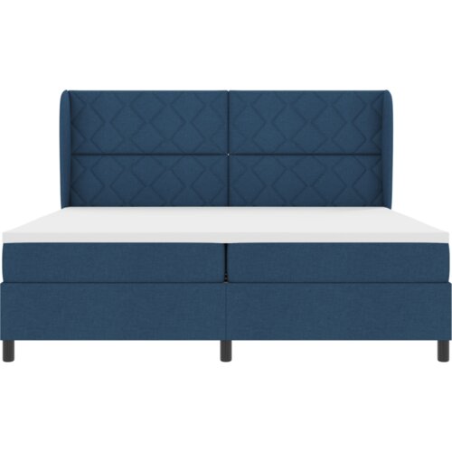 Box Spring Krevet s Madracem - Plava 200x200 cm Tkanina Slike