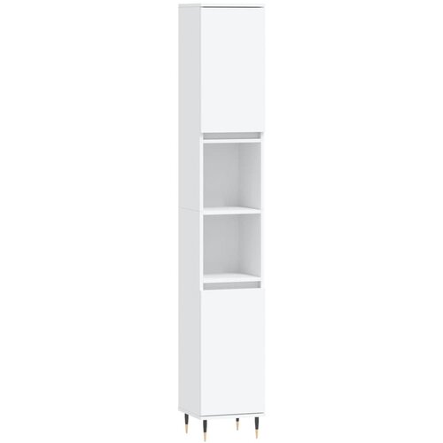 Maison Chic Kopalniška omarica - Kopalniški kabinet bela 30x30x190 cm inženirski les, (21794700) Cene