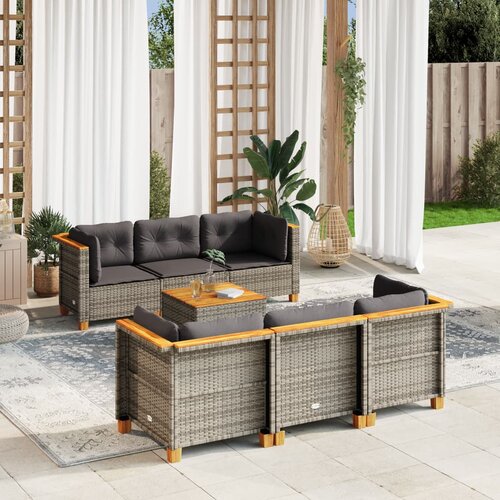 vidaXL 7-dijelni set vrtnih sofa sivi od poliratana Cijene