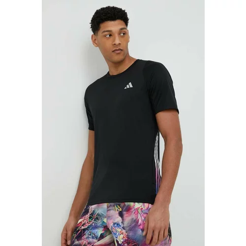 Adidas Kratka majica za tek Run Icons črna barva