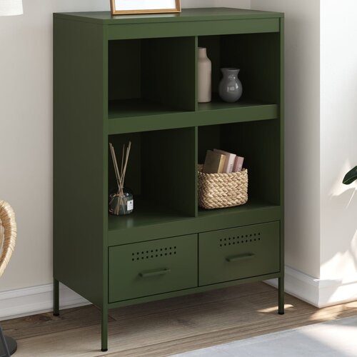  Visoka komoda maslinastozeleni 68x39x101,5 cm od čelika Cijene